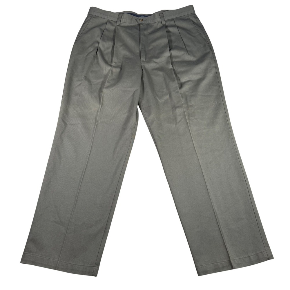 Dockers Classic Khakis Men 38x30 (FITS 37x29) Olive Green Pleated No Wrinkle NEW